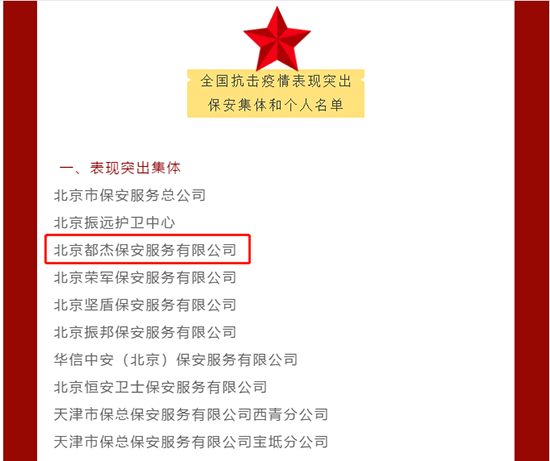 不负声誉履职责 不忘初心再出发 北京亚洲必赢保安效劳有限公司 荣获“体现突出整体”称呼 - 公司新闻 - 亚洲必赢